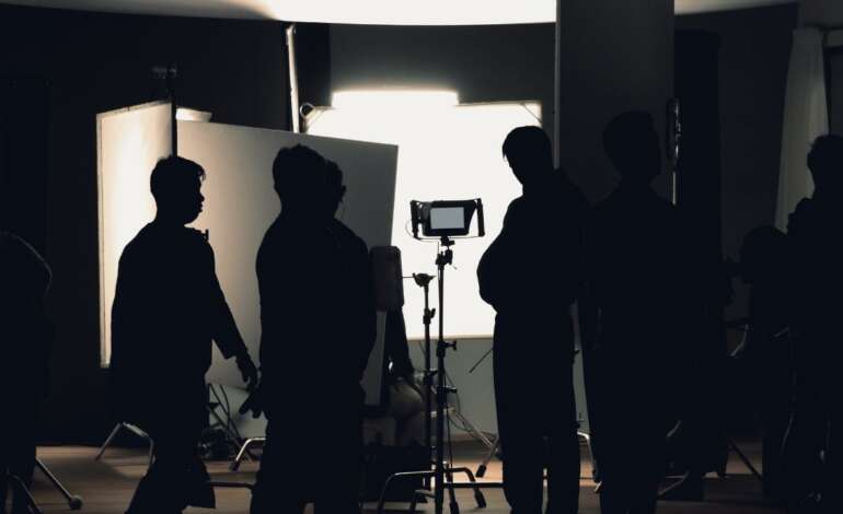 Behind the scenes of a corporate interview filmed by NG Production Films