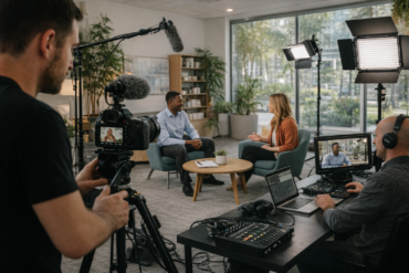 Behind the scenes of a professional video production shoot in Orlando